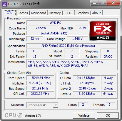screenshot of CPU-Z validation for Dump [08h5fk] - Submitted by  WESLEYMAIS  - 2015-01-29 03:01:56