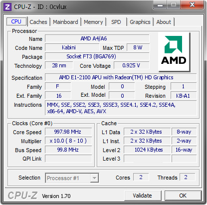 screenshot of CPU-Z validation for Dump [0cvlux] - Submitted by  GBN  - 2014-10-09 16:10:46