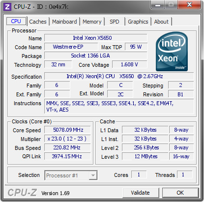 screenshot of CPU-Z validation for Dump [0e4x7k] - Submitted by  cannictal  - 2014-07-13 01:07:41