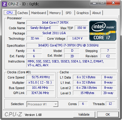 screenshot of CPU-Z validation for Dump [0gfdlc] - Submitted by  007ALEX007  - 2014-02-07 12:02:08