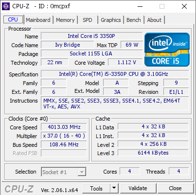 screenshot of CPU-Z validation for Dump [0mcpxf] - Submitted by  VINSTER777  - 2023-08-09 06:08:31