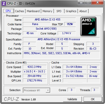 screenshot of CPU-Z validation for Dump [0s410v] - Submitted by  10000000Street  - 2014-05-13 23:05:37