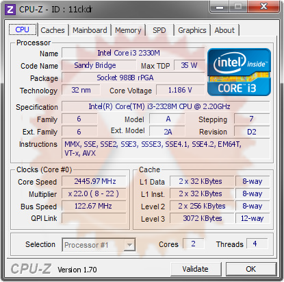 screenshot of CPU-Z validation for Dump [11ckdr] - Submitted by  COMIAS  - 2014-09-26 12:09:07