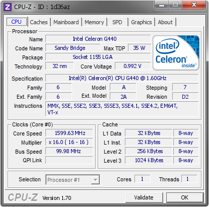 screenshot of CPU-Z validation for Dump [1d26az] - Submitted by  John May is live!  - 2014-09-07 01:09:03