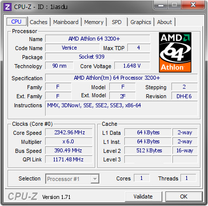 screenshot of CPU-Z validation for Dump [1iasdu] - Submitted by  Pasatoiutd  - 2014-11-16 11:11:53