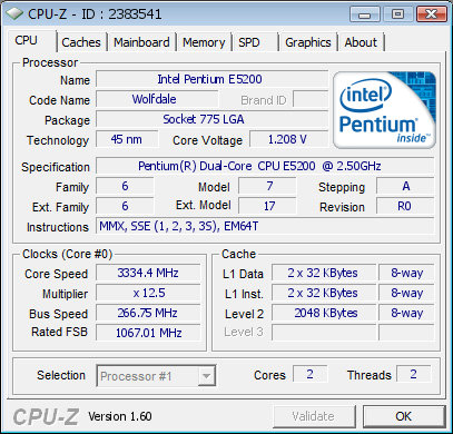 Intel Pentium E5200 ASUS P5G41T-M LX