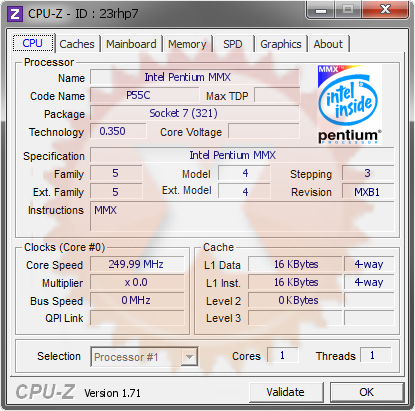 screenshot of CPU-Z validation for Dump [23rhp7] - Submitted by  Skyline  - 2014-11-04 23:11:58