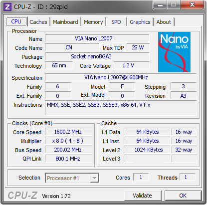 screenshot of CPU-Z validation for Dump [29zpld] - Submitted by  MRPACO-8ED055D9  - 2015-07-19 17:07:16