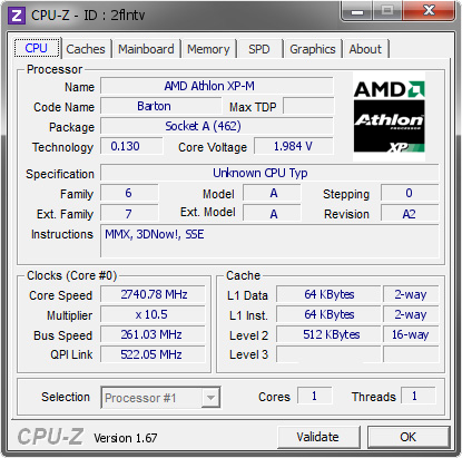 screenshot of CPU-Z validation for Dump [2flntv] - Submitted by  phobosq  - 2014-06-14 22:06:41