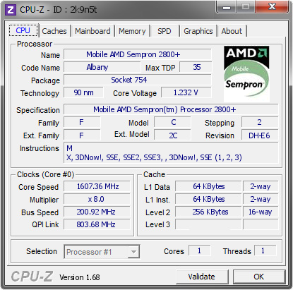 screenshot of CPU-Z validation for Dump [2k9n5t] - Submitted by  Lippokratis  - 2014-03-23 23:03:36