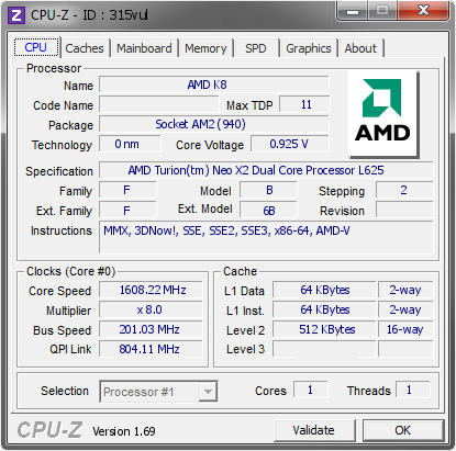 screenshot of CPU-Z validation for Dump [315vul] - Submitted by  GBN  - 2014-07-16 16:07:13