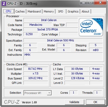 screenshot of CPU-Z validation for Dump [3b5bwg] - Submitted by  delly  - 2014-06-20 16:06:05