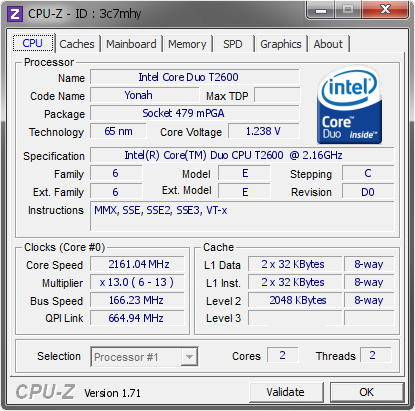 screenshot of CPU-Z validation for Dump [3c7mhy] - Submitted by  sotoss  - 2015-03-18 09:03:30