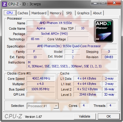 screenshot of CPU-Z validation for Dump [3cwrps] - Submitted by  SVRMACHINE  - 2014-02-11 16:02:56