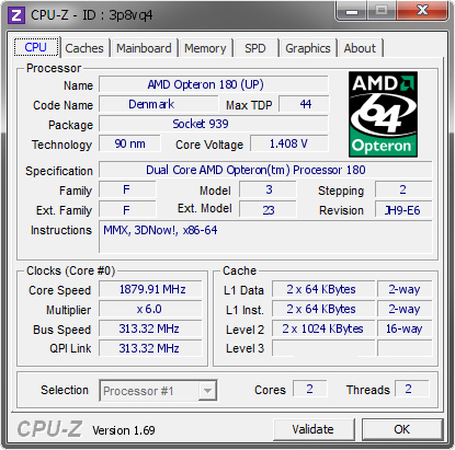 screenshot of CPU-Z validation for Dump [3p8vq4] - Submitted by  Bones  - 2014-06-15 09:06:39