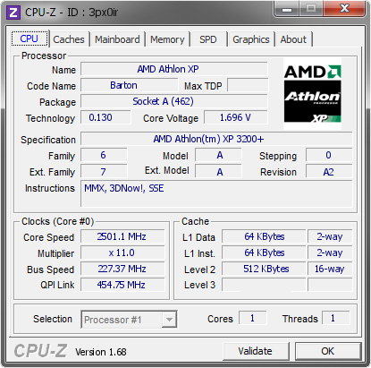 screenshot of CPU-Z validation for Dump [3px0ir] - Submitted by  Luebke  - 2014-03-03 16:03:15