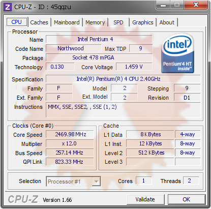 screenshot of CPU-Z validation for Dump [45qqzu] - Submitted by  Diabolik Oc  - 2013-09-30 19:09:09