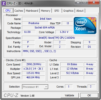 screenshot of CPU-Z validation for Dump [49vidn] - Submitted by  Lippokratis  - 2014-03-19 23:03:50