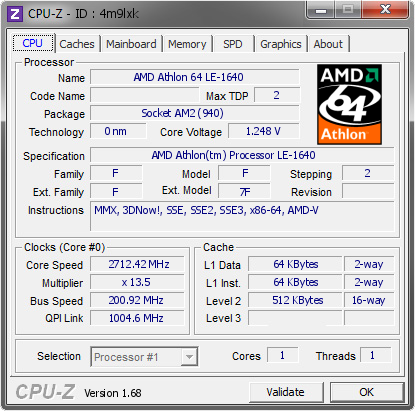 screenshot of CPU-Z validation for Dump [4m9lxk] - Submitted by  gigioracing  - 2014-01-19 11:01:07