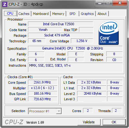 screenshot of CPU-Z validation for Dump [4pdycp] - Submitted by  Lippokratis  - 2014-06-20 12:06:15
