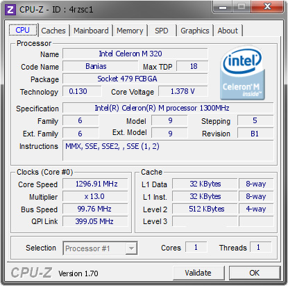 screenshot of CPU-Z validation for Dump [4rzsc1] - Submitted by  COMIAS  - 2014-08-27 10:08:32