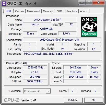 screenshot of CPU-Z validation for Dump [4ssvm4] - Submitted by  trodas  - 2013-12-27 16:12:09