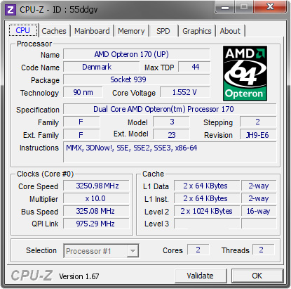 screenshot of CPU-Z validation for Dump [55ddgv] - Submitted by  TOUGHACTON  - 2013-10-24 02:10:14