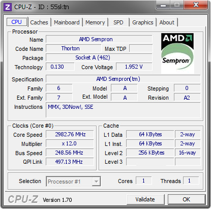 screenshot of CPU-Z validation for Dump [55sktn] - Submitted by  sburnolo  - 2014-11-06 17:11:55