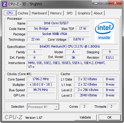 screenshot of CPU-Z validation for Dump [5hghh0] - Submitted by  delly  - 2013-11-26 20:11:49