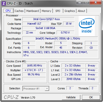 screenshot of CPU-Z validation for Dump [5iaich] - Submitted by  GBN  - 2014-08-28 19:08:14