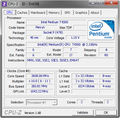 screenshot of CPU-Z validation for Dump [5wl38j] - Submitted by  Lippokratis  - 2014-02-18 18:02:50