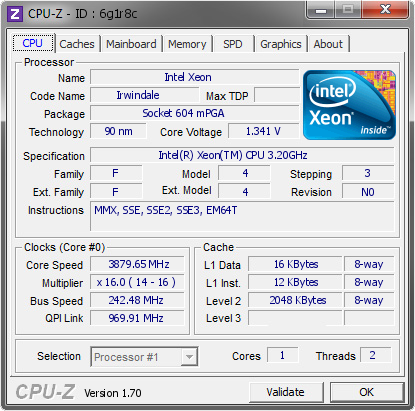 screenshot of CPU-Z validation for Dump [6g1r8c] - Submitted by  gigioracing  - 2014-08-22 23:08:14