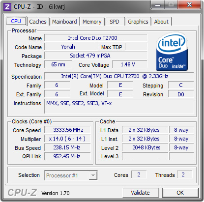 screenshot of CPU-Z validation for Dump [6ikwrj] - Submitted by  Lippokratis  - 2014-10-28 23:10:30