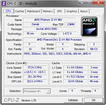 screenshot of CPU-Z validation for Dump [6mdq19] - Submitted by  STRIFE-PC  - 2014-09-23 10:09:03