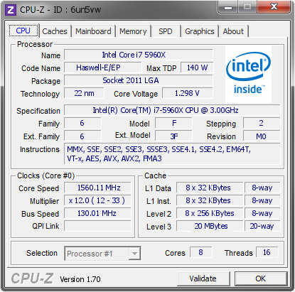 screenshot of CPU-Z validation for Dump [6un5vw] - Submitted by  Bartleby - www.syndrome-oc.net  - 2014-10-14 00:10:21