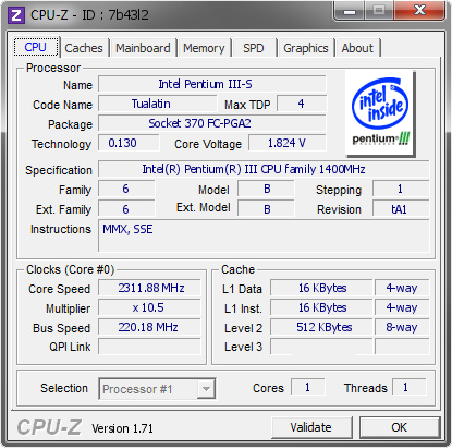 screenshot of CPU-Z validation for Dump [7b43l2] - Submitted by  Strunkenbold  - 2015-06-01 21:06:32