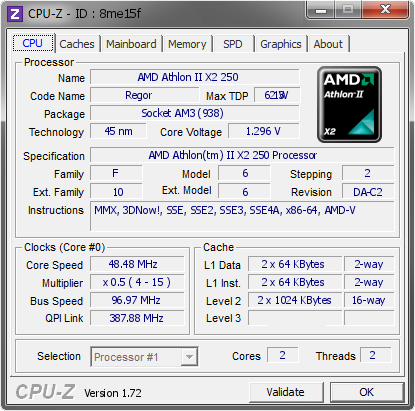 screenshot of CPU-Z validation for Dump [8me15f] - Submitted by  MusicIsMyLife | AwardFabrik  - 2015-08-05 18:08:18