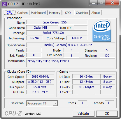 screenshot of CPU-Z validation for Dump [8uk8s7] - Submitted by  MATT-PC  - 2014-06-18 19:06:27