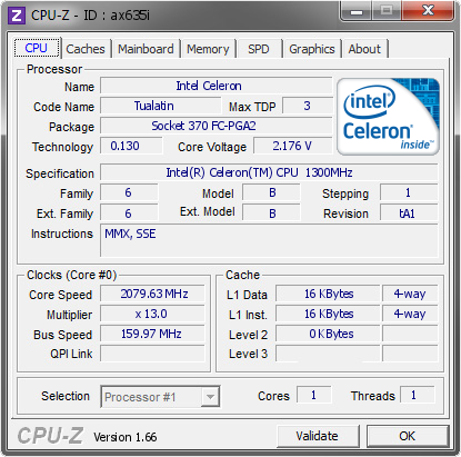 screenshot of CPU-Z validation for Dump [ax635i] - Submitted by  ludek111  - 2013-10-05 01:10:09