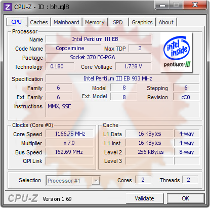 screenshot of CPU-Z validation for Dump [bhuql8] - Submitted by  John May is live!  - 2014-07-03 04:07:52