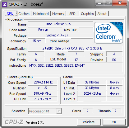screenshot of CPU-Z validation for Dump [bqee2f] - Submitted by  Miladkherad  - 2014-10-30 16:10:11