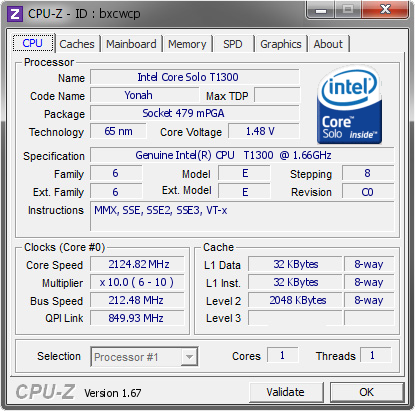 screenshot of CPU-Z validation for Dump [bxcwcp] - Submitted by  Lippokratis  - 2013-12-09 13:12:42