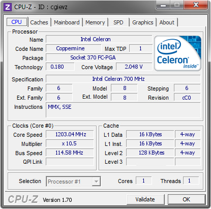 screenshot of CPU-Z validation for Dump [cgievz] - Submitted by  sburnolo  - 2014-10-27 18:10:31