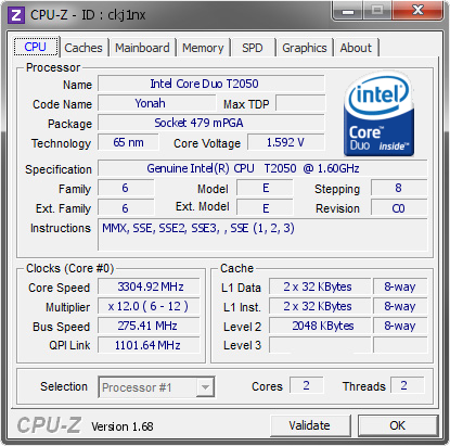 screenshot of CPU-Z validation for Dump [ckj1nx] - Submitted by  Strunkenbold  - 2014-01-19 23:01:30