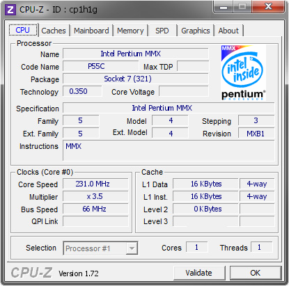 screenshot of CPU-Z validation for Dump [cp1h1g] - Submitted by  Chris  - 2015-07-06 14:07:17