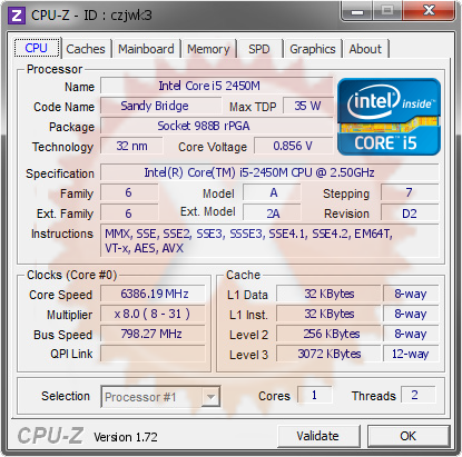 screenshot of CPU-Z validation for Dump [czjwk3] - Submitted by  THANHHIEP  - 2015-03-18 10:03:37