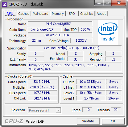 screenshot of CPU-Z validation for Dump [d3u50b] - Submitted by  JD-PC  - 2014-05-10 23:05:45