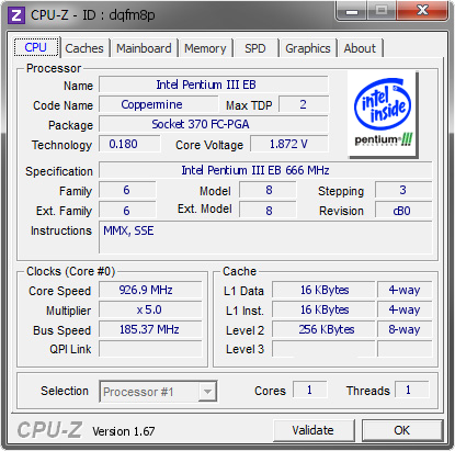 screenshot of CPU-Z validation for Dump [dqfm8p] - Submitted by  Dead Things  - 2014-02-16 03:02:55