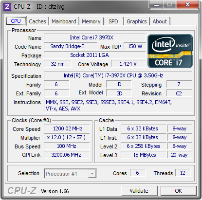 screenshot of CPU-Z validation for Dump [dtzivg] - Submitted by  BEAST-PC  - 2014-06-01 16:06:34