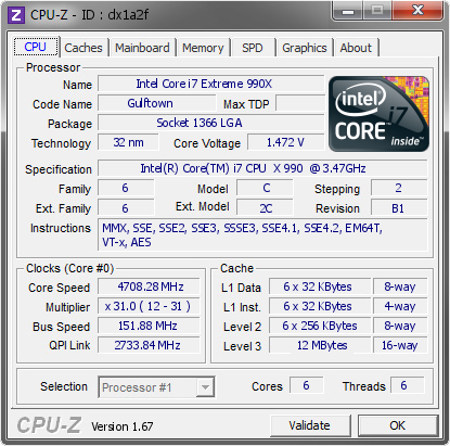 screenshot of CPU-Z validation for Dump [dx1a2f] - Submitted by  DigitXT  - 2013-12-17 05:12:08